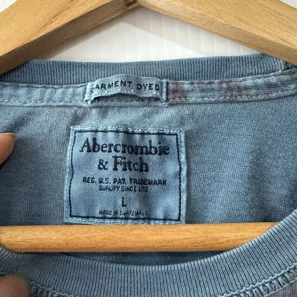Vintage y2k Abercrombie & Fitch Garmen Dyed Floral Print T-shirt Top Sz L - Picture 3 of 14